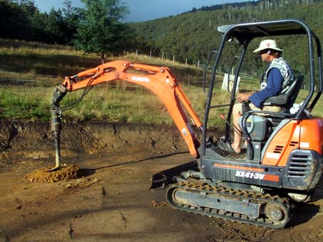 Digging holes for the house posts